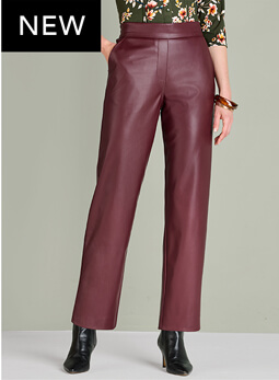 Faux Leather Pull On Trousers - LT325